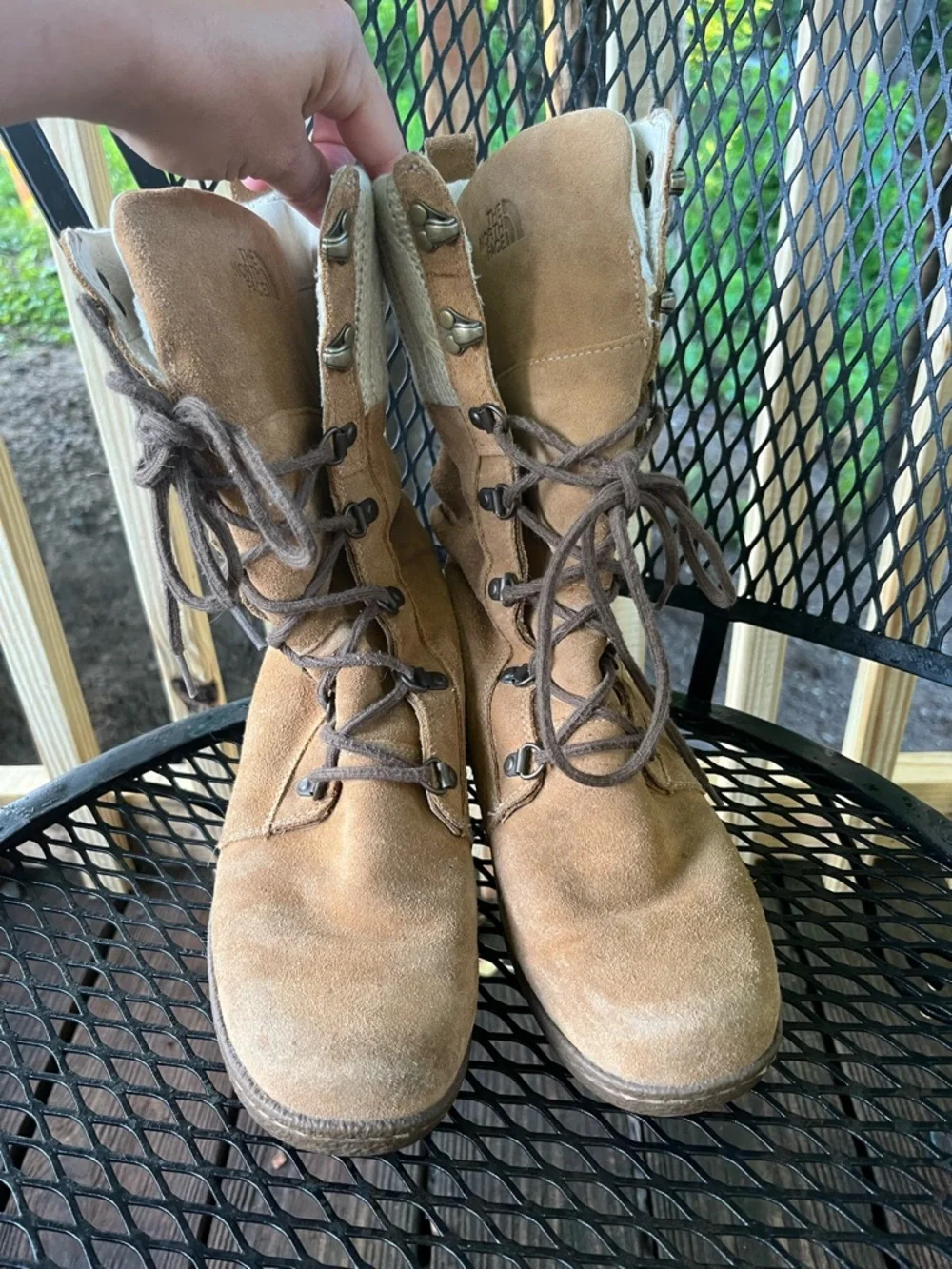The North Face Women's Tan Suede Winter Boots Primaloft Fur Size 7.5